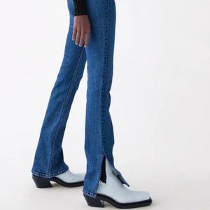 ZARA SPLIT SKINNY HI-RISE JEANS NAVY BLUE